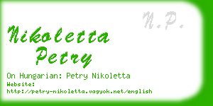 nikoletta petry business card